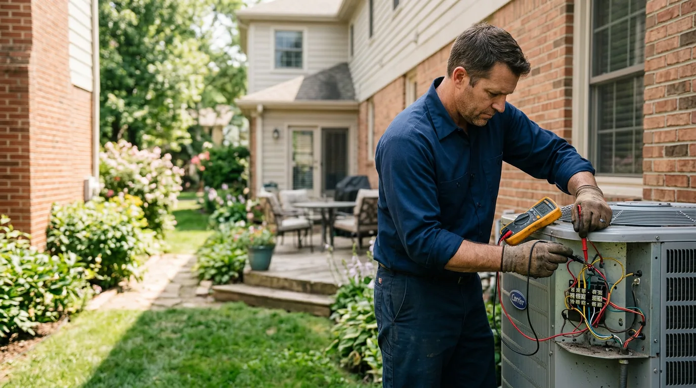 HVAC technician working near Jordan, NY